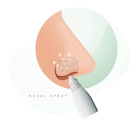 Illustration for Human Nose - Nasal Spray - Stock Illustration  as EPS 10 File - Royalty Free Image
