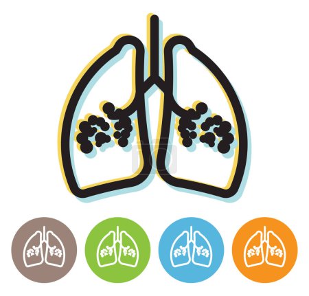 Illustration for Human Lung Icon - Geometric - Illustration as EPS 10 File - Royalty Free Image
