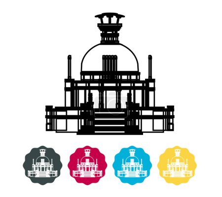 Illustration for Bhubaneswar City - Shanti Stupa, Dhauligiri - Dhauli Hill -  Icon Illustration as EPS 10 File - Royalty Free Image