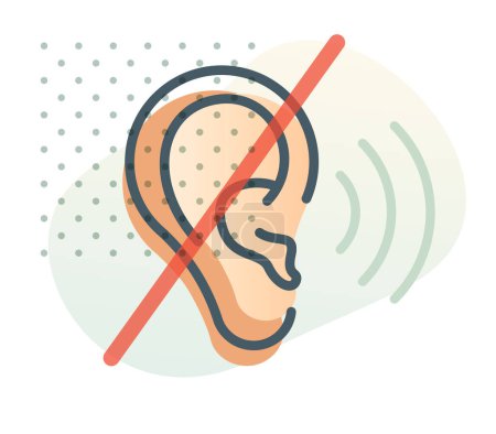 Ilustración de Oído humano - Pérdida de audición - Icono como archivo EPS 10 - Imagen libre de derechos
