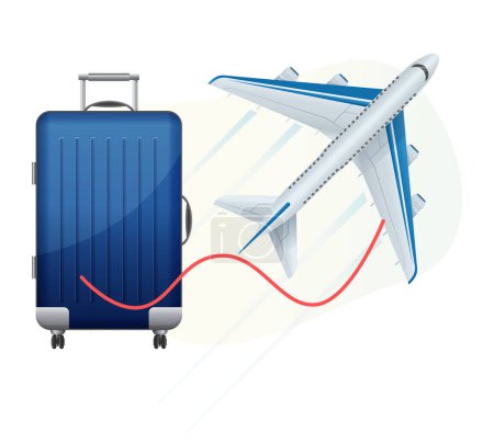 Ilustración de Aeroplate con bolsa de viaje - Ilustración de stock como archivo EPS 10 - Imagen libre de derechos