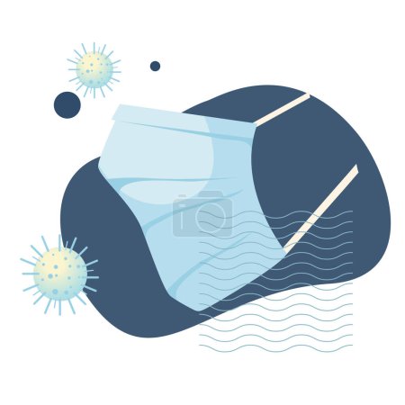 Illustration for Respiratory Protective Mask - Non Wooven - Icon as EPS 10 File - Royalty Free Image
