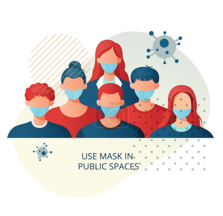 Illustration for Use Mask in Public Places - Illustration as EPS 10 File - Royalty Free Image