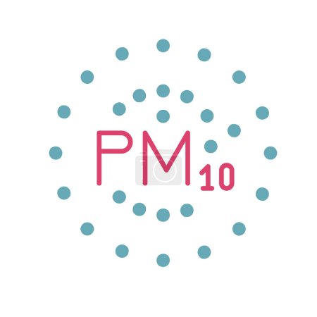 Illustration for Particulate Matter PM 10 Pollution - Icon as EPS 10 File - Royalty Free Image