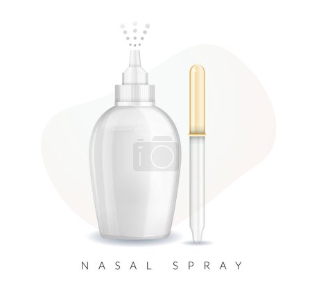 Illustration for Nasal Spray Bottle Mockup - Stock Illustration  as EPS 10 File - Royalty Free Image