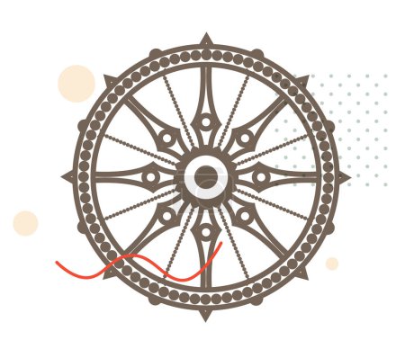 Ilustración de Konark Wheel - Sun Temple - Odisha - Icon as EPS 10 File - Imagen libre de derechos