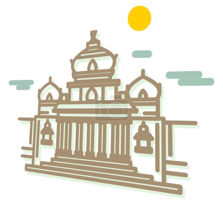 Illustration for Bangalore City Icon - Vidhana Soudha Icon Illustration as EPS 10 File - Royalty Free Image