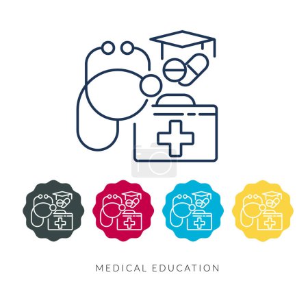 Illustration for Medical Education Courses - Stock Icon as EPS 10 File - Royalty Free Image