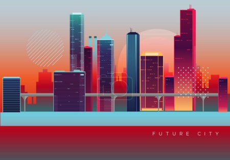 Foto de Futuristic City Building Skyline - Stock Illustration as EPS 10 File - Imagen libre de derechos