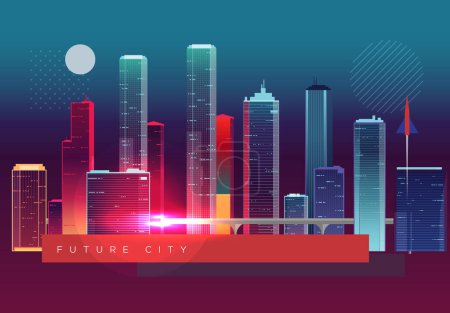 Foto de Futuristic City Building Skyline - Stock Illustration as EPS 10 File - Imagen libre de derechos