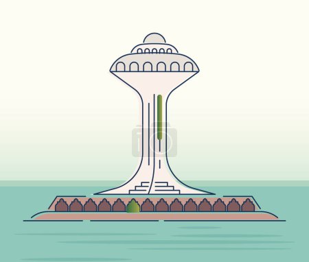 Illustration for The Water Tower - Al Khobar - Stock Illustration as EPS 10 File - Royalty Free Image
