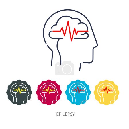 Epilepsia - Una condición neurológica - Stock Illustration as EPS 10 File