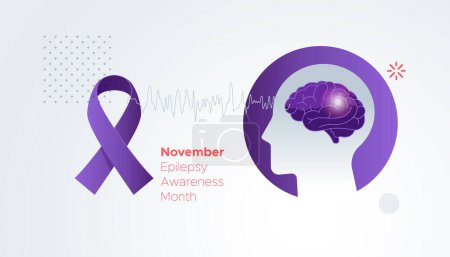 Epilepsie - ein neurologischer Zustand - Awareness Month - Archivbild als EPS 10 Datei