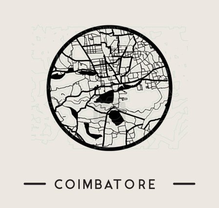Foto de Mapa abstracto de la ciudad de Coimbatore - Ilustración como archivo EPS 10 - Imagen libre de derechos