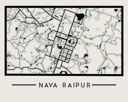Résumé Nava Raipur City Map - Illustration sous forme de fichier EPS 10