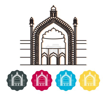 Lucknow City - Rumi Darwaza Ikone als EPS 10 Datei