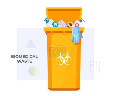 Gestion des déchets biomédicaux - Illustration de stock sous forme de fichier EPS 10