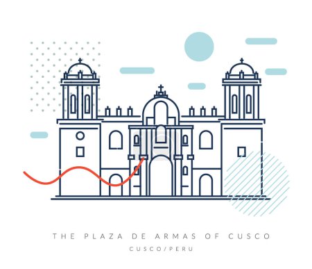 The Plaza de Armas of Cusco - Stock Illustration  as EPS 10 File