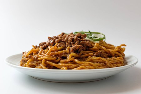 Photo for Dandan noodles on a white background - Royalty Free Image