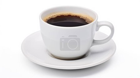 Foto de Taza blanca de café negro aislado sobre fondo blanco. - Imagen libre de derechos