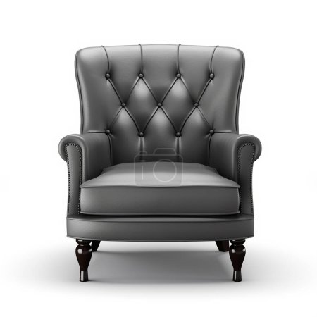 Téléchargez les photos : Chaise Accent acier couleur gris isolé fond blanc. - en image libre de droit