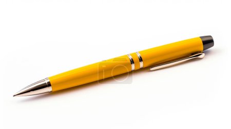Foto de Nueva pluma amarilla con estilo aislado en blanco. - Imagen libre de derechos