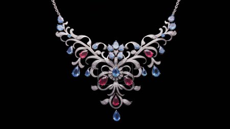 A stunning necklace adorned.