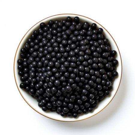 Foto de Caviar negro primer plano aislado sobre fondo blanco. - Imagen libre de derechos
