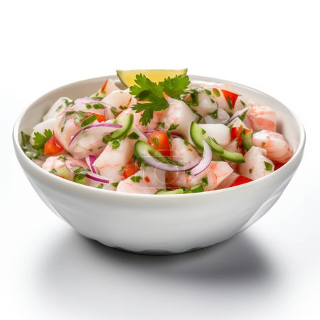 Photo for Ceviche isolated on white background. - Royalty Free Image