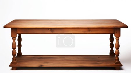 Foto de Mesa de madera aislada sobre fondo blanco. - Imagen libre de derechos