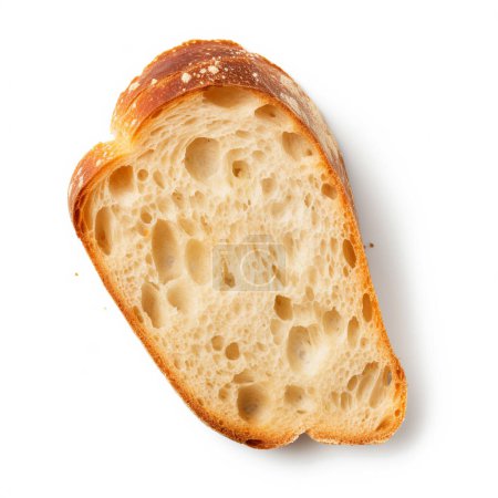 slice of french bread isolated on white background.