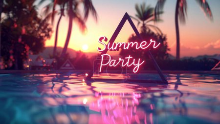 Photo for Summer Party written in neon light. - Royalty Free Image