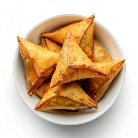 Photo for Samosa bundle in a white bowl - Royalty Free Image