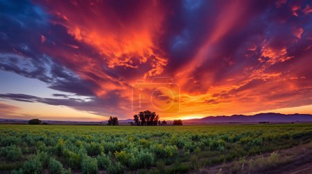 Foto de Un hermoso cielo nublado vibrante de un atardecer en Idaho - Imagen libre de derechos