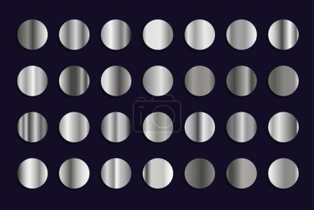 Foto de Colección vectorial de gradientes metálicos plateados, juego de gradientes cromados - Imagen libre de derechos
