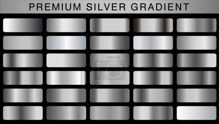 Foto de Conjunto de vectores de gradientes de plata, Colección de cuadrados de plata, Texturas Grupo Eps 10 - Imagen libre de derechos