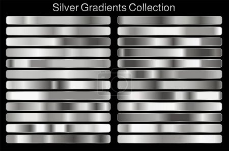 Foto de Colección de plata, gradiente metálico cromado. Placas brillantes con efecto plateado. Ilustración vectorial
. - Imagen libre de derechos
