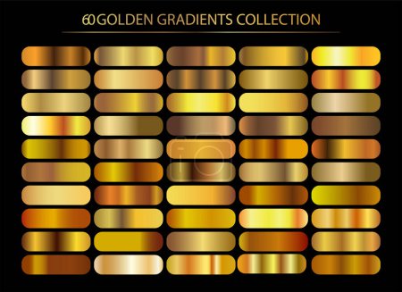 Gold gradient background vector icon texture metallic illustration for frame, ribbon, banner, coin and label. Realistic abstract golden design seamless pattern. Elegant light and shine vector template