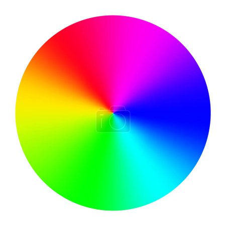 Téléchargez les illustrations : Sélecteur de spectre de roue de couleur RVB. Logo de la palette RGB. Couleur arc-en-ciel cercle diagramme - en licence libre de droit