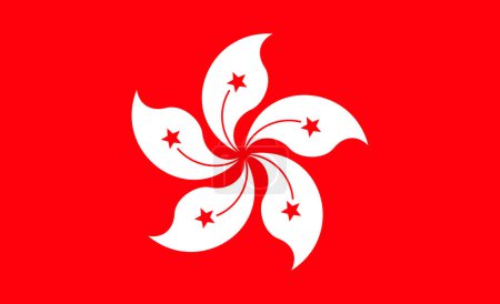 Foto de Bandera de Hong Kong. Ilustración vectorial - Imagen libre de derechos
