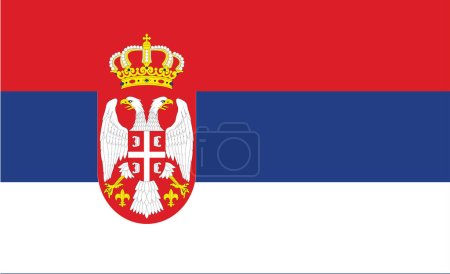 Foto de Bandera de Serbia. Ilustración vectorial - Imagen libre de derechos