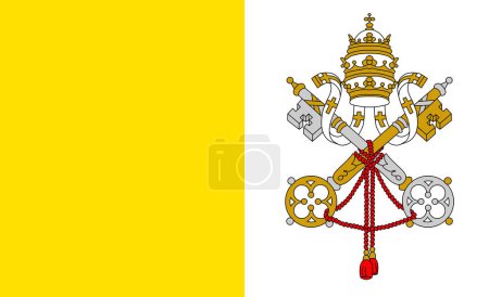 Illustration for Flag of Vatican. Vector illustration - Royalty Free Image