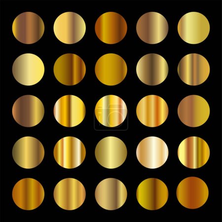 Gold gradient set background vector icon texture metallic illustration for frame, ribbon, banner, coin and label.  tote bag #625702972