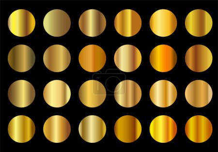 Gold gradient set background vector icon texture metallic illustration for frame, ribbon, banner, coin and label. Poster 625703658