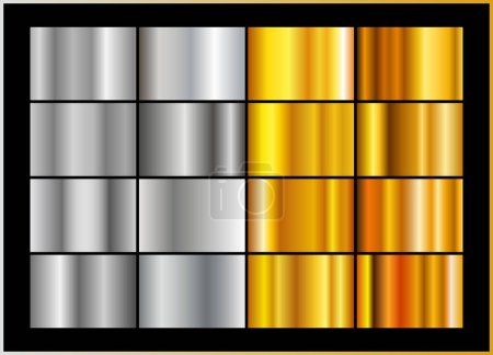 Foto de Silver gold gradient background vector icon texture metallic illustration for frame, ribbon, banner, coin and label. Realistic abstract golden design seamless pattern. - Imagen libre de derechos