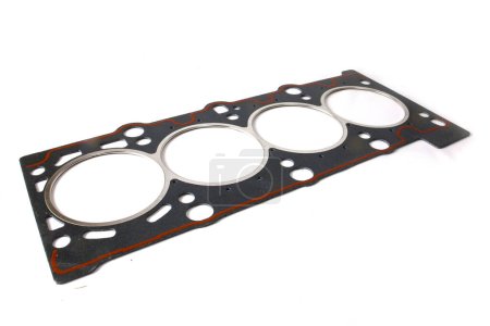 Photo for Cylinder head gasket isolated on white. - Royalty Free Image