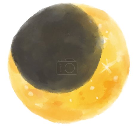 Téléchargez les photos : Aquarelle peinture ensemble de phase de lune, pleine lune, croissant de lune, bleu lune illustration art - en image libre de droit