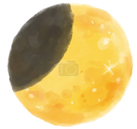 Foto de Acuarela pintura conjunto de fase lunar, luna llena, luna creciente, azul luna ilustración arte - Imagen libre de derechos