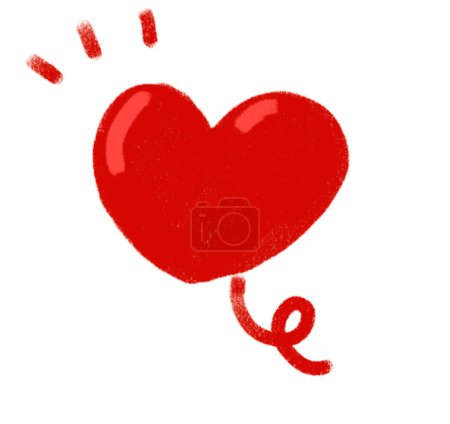 Photo for Valentine's day hand drawing doodle heart shape and floating effect elements illustration art - Royalty Free Image