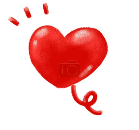 Foto de San Valentín mano dibujo garabato corazón forma y flotante efecto elementos ilustración arte - Imagen libre de derechos